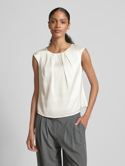 Christian Berg Woman Selection Bluse mit gelegten Falten Ecru 4