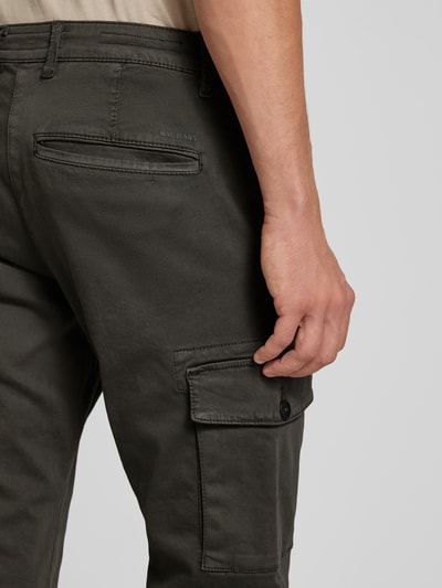 MAC Tapered fit cargobroek met riemlussen, model 'Driver' Olijfgroen - 3