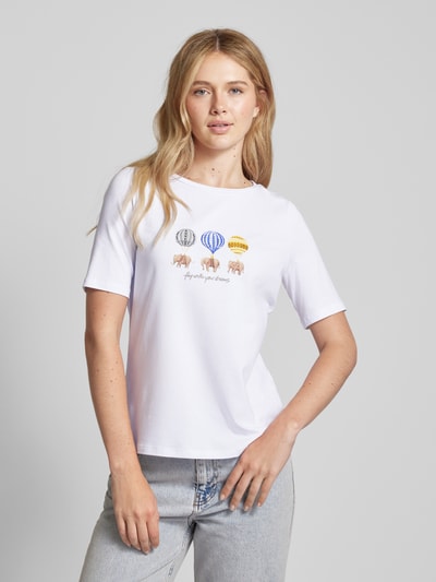 More & More T-shirt met siersteentjes Wit - 4