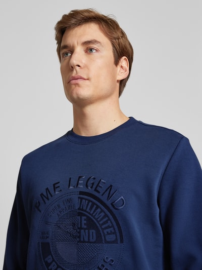 PME Legend Sweatshirt mit Label-Stitching Blau 3