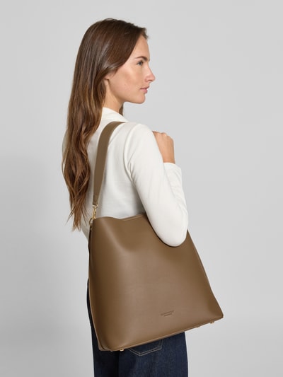 Seidenfelt Hobo Bag in Leder-Optik Modell 'Nelma' Khaki 1