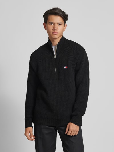 Tommy Jeans Gebreide pullover met opstaande kraag Zwart - 4