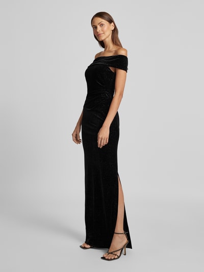 Christian Berg Cocktail Off-Shoulder-Kleid mit seitlicher Raffung Black 1