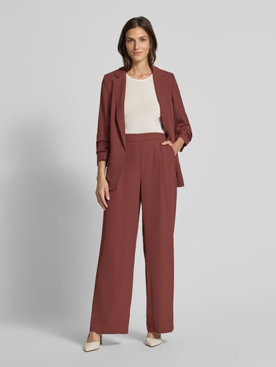 Jake*s Collection Relaxed fit pantalon, model 'CrepePant' Bordeaux - 1