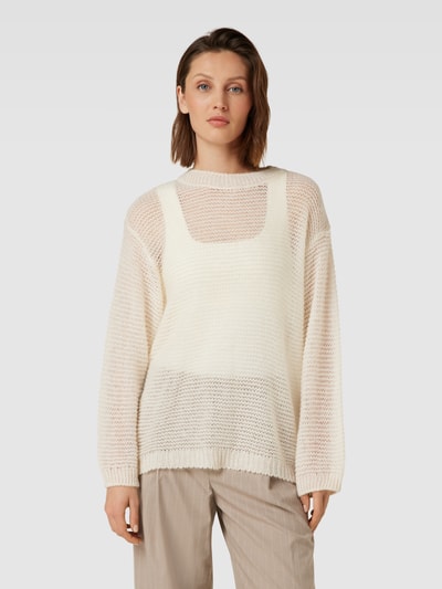 Mango Strickpullover im semitransparenten Design Modell 'GRUMPI' Offwhite 4