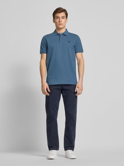 Lerros Poloshirt met labelstitching Rookblauw - 1