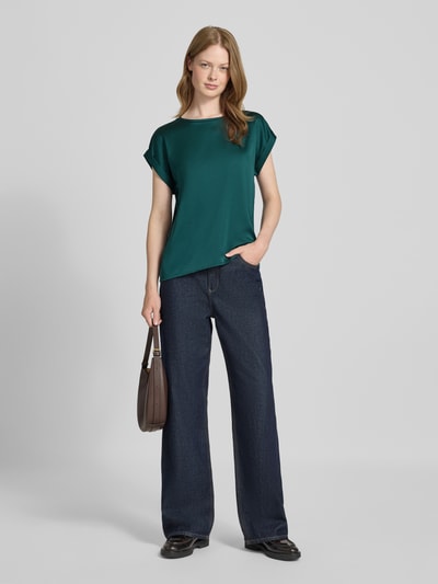 Vila Blusenshirt mit Rundhalsausschnitt Modell 'ELLETTE' Dunkelgruen 1