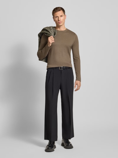 DRYKORN Strickpullover mit gerippten Abschlüssen Modell 'Irmino' Schlamm 1