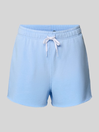 Produktfoto, Regular Fit Sweatshorts aus Baumwoll-Mix von Polo Ralph Lauren in Hellblau, Optik: Unifarben, Sweat-Struktur, elastischer Bund mit Tunnelzug, Taschen, Logo-Stitching