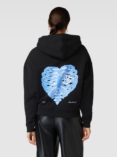 PEQUS Hoodie mit Label-Print Modell 'Island of Heartbreaks' Black 5