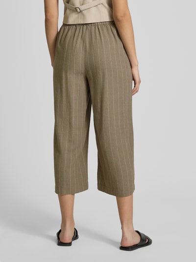 Vero Moda Regular fit culotte met krijtstreep, model 'MINDY' Olijfgroen - 5
