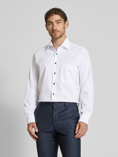 ETERNA Comfort fit zakelijk overhemd met borstzak Wit - 4