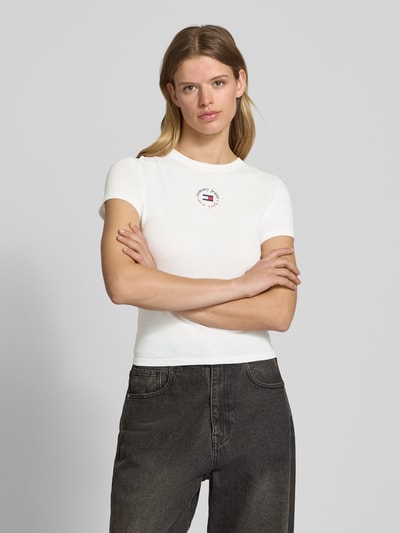 Tommy Jeans T-shirt z okrągłym dekoltem model ‘ESSENTIAL’ Biały 4