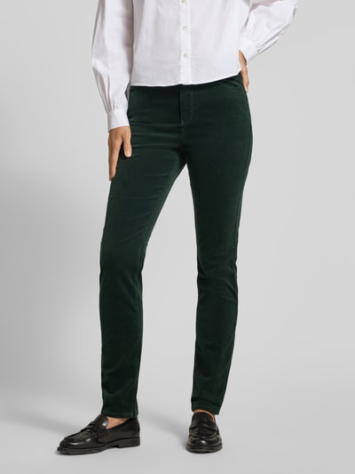 Christian Berg Woman Slim fit corduroy broek in 5-pocketmodel Donkergroen - 4