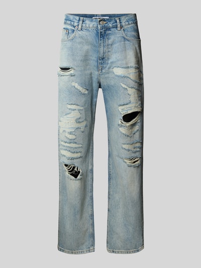 REVIEW Baggy fit jeans in een destroyed-look Lichtblauw - 2