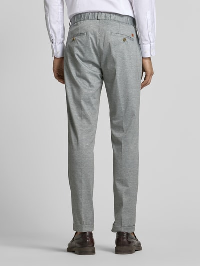 CG - Club of Gents Tapered fit stoffen broek met applicaties, model 'Clow' Donkergroen - 5