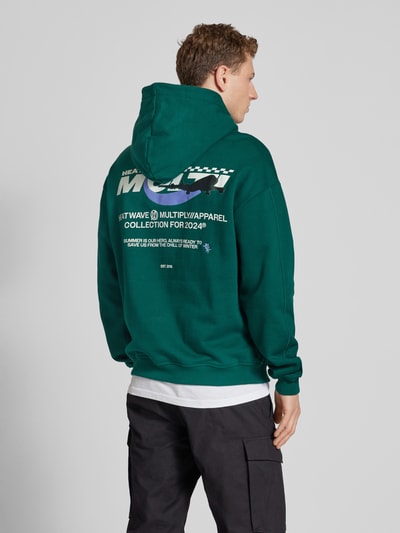 Multiply Apparel Oversized hoodie met labelprint Donkergroen - 5