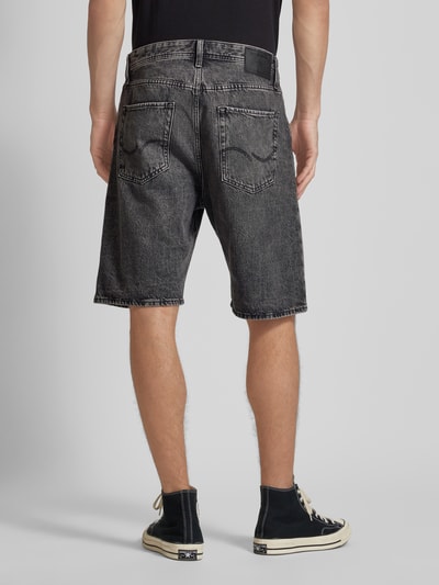 Jack & Jones Baggy fit korte jeans met labelstitching, model 'ALEX' Zwart - 5