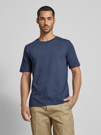 Jack & Jones T-shirt z detalem z logo model ‘ORGANIC’ Granatowy melanż 4