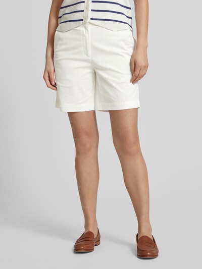 Gant Korte regular fit broek met riemlussen Offwhite - 4