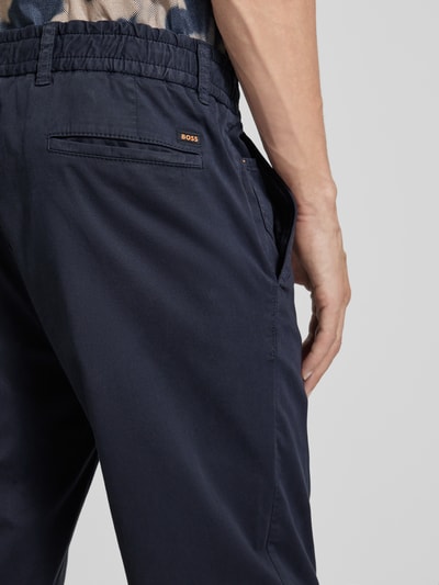 BOSS Orange Tapered fit chino met elastische band Marineblauw - 3