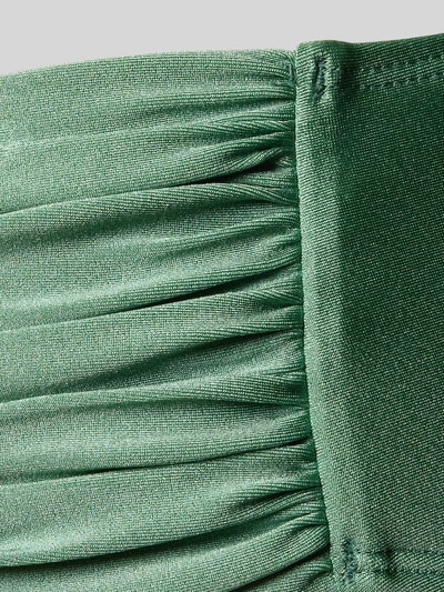 Produktfoto, Mid Waist Bikini-Slip mit Raffungen Modell 'ISLA' von Barts aus grünem Material-Mix mit Stretch-Anteil und seidiger Textur.