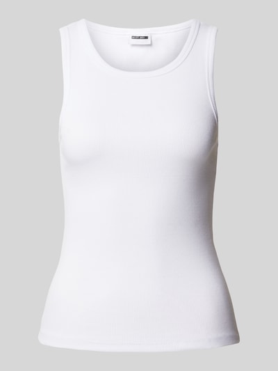 Noisy May Tanktop mit gerippten Abschlüssen Weiss 2