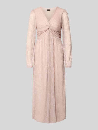 Produktfoto, Tailliertes Midikleid mit Schimmer-Effekt von s.Oliver BLACK LABEL in schimmernder Optik, Midi-Länge, Knotendetail, Chiffon