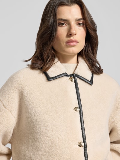 Anine Bing Regular Fit Jacke mit Woll-Anteil Ecru 3