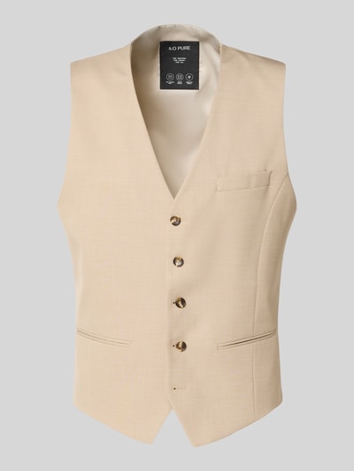 s.Oliver BLACK LABEL Regular Fit Anzugweste mit Viskose-Anteil Beige 2