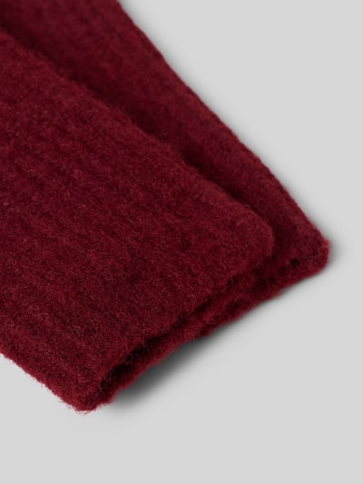 Jake*s Casual Fingerlose Handschuhe in Ripp-Optik Bordeaux 2