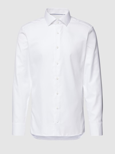 Eterna Slim Fit Premium Shirt mit Allover-Muster Weiss 2