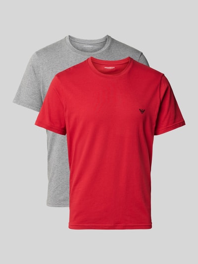 Emporio Armani T-Shirt mit Label-Print Rot 1