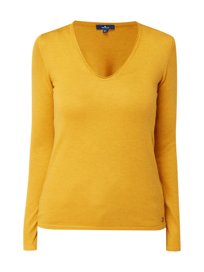 Tom Tailor Pullover mit abgerundetem V-Ausschnitt  Senf 2