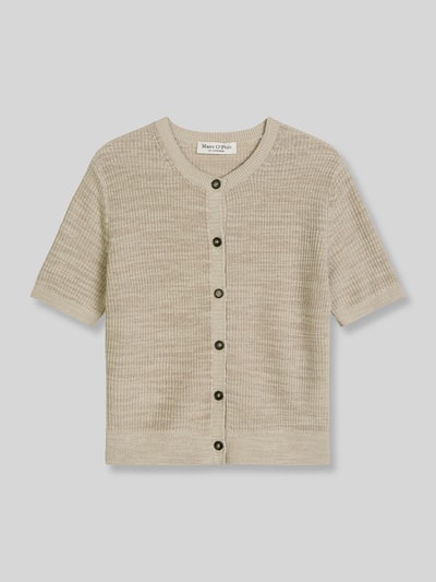 Marc O'Polo Loose Fit Strickjacke aus Baumwolle-Leinen-Mix Sand 2