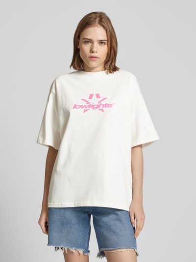 Low Lights Studios Oversized T-Shirt mit Label-Print Modell 'SUPERSTAR' Ecru 4