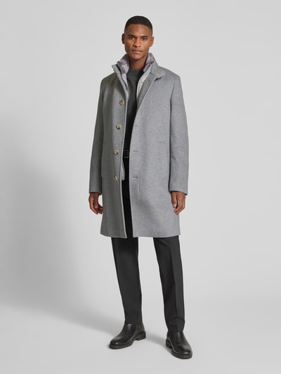 Christian Berg Men Płaszcz wełniany ze stójką Szarobrązowy 1