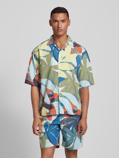 JAKE*S STUDIO MEN Regular fit vrijetijdsoverhemd met all-over print Lichtturquoise - 4