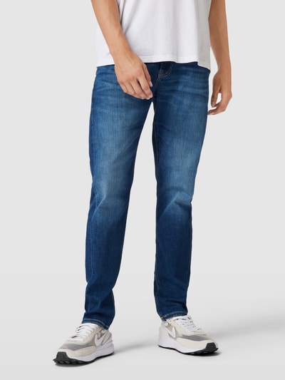 Calvin Klein Jeans Jeansy o kroju slim fit z detalami z logo Jeansowy niebieski 4