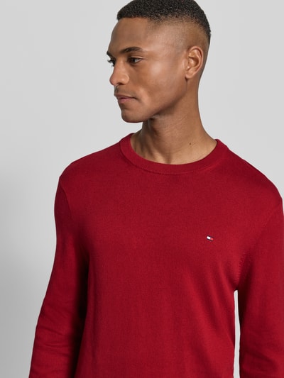 Tommy Hilfiger Sweter z dzianiny o kroju regular fit z mieszanki bawełny i kaszmiru Czerwony 3