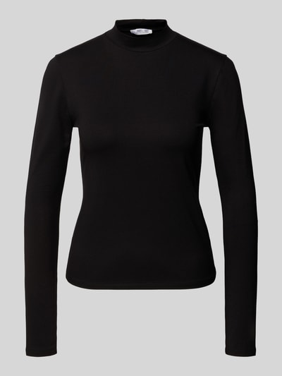 Produktfoto, zwart Longsleeve met opstaande kraag model 'Jules' van GUIDO MARIA KRETSCHMER WOMAN, viscose-elastaan mix, aansluitende pasvorm