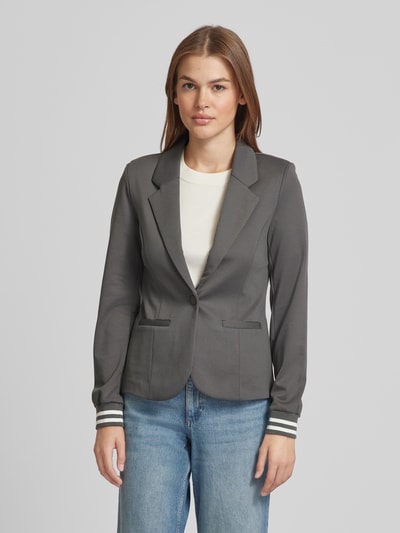 Kaffe Blazer met strookzakken, model 'KINNIE' Donkergrijs - 4