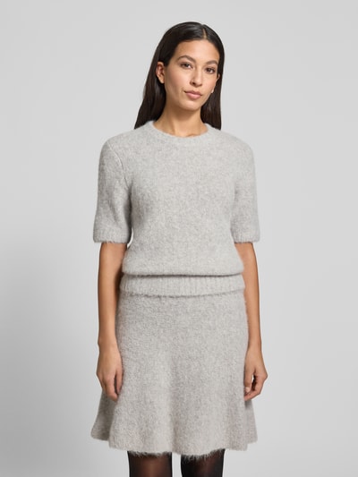 Samsøe Samsøe Strickpullover aus Alpaka-Mix mit 1/2-Arm Modell 'JEANNE' Hellgrau Melange 4