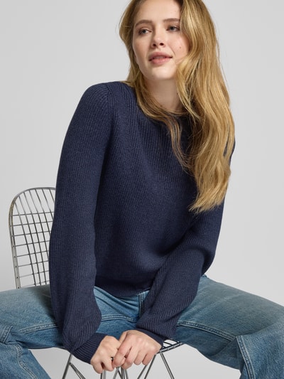 Christian Berg Woman Oversized Strickpullover aus Viskose-Mix mit Rundhalsausschnitt Dunkelblau 3