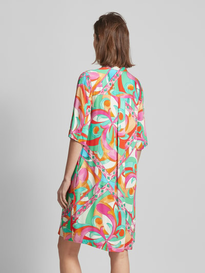 Emily Van den Bergh Knielange jurk met all-over print Felroze - 5