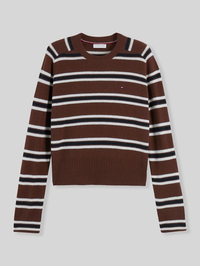 Tommy Hilfiger Slim Fit Pullover aus reiner Wolle Dunkelbraun 2