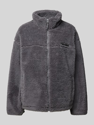 Review Sherpa jacket met labelpatch Donkergrijs - 2