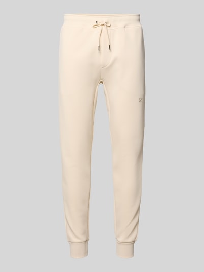 Produktfoto, cremefarbene Regular Fit Sweathose aus Baumwoll-Mix von Polo Ralph Lauren, glatte Textur, Herren Sweathose