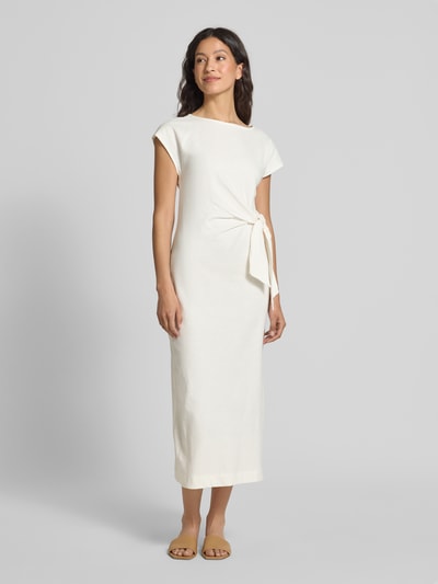 Tommy Hilfiger Tailliertes Freizeitkleid aus reiner Baumwolle Ecru 4