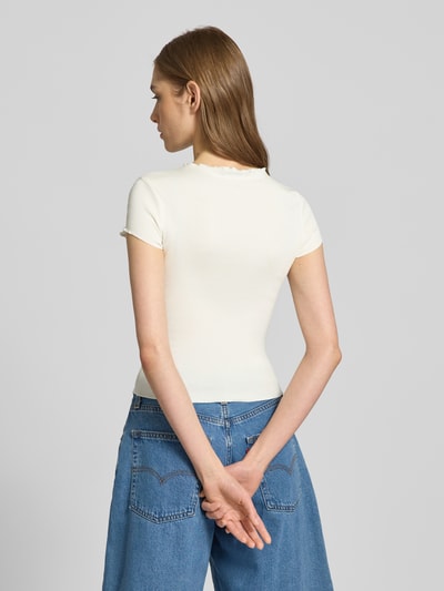 Tommy Jeans T-shirt o kroju slim fit z mieszanki bawełny i elastanu Złamany biały 5